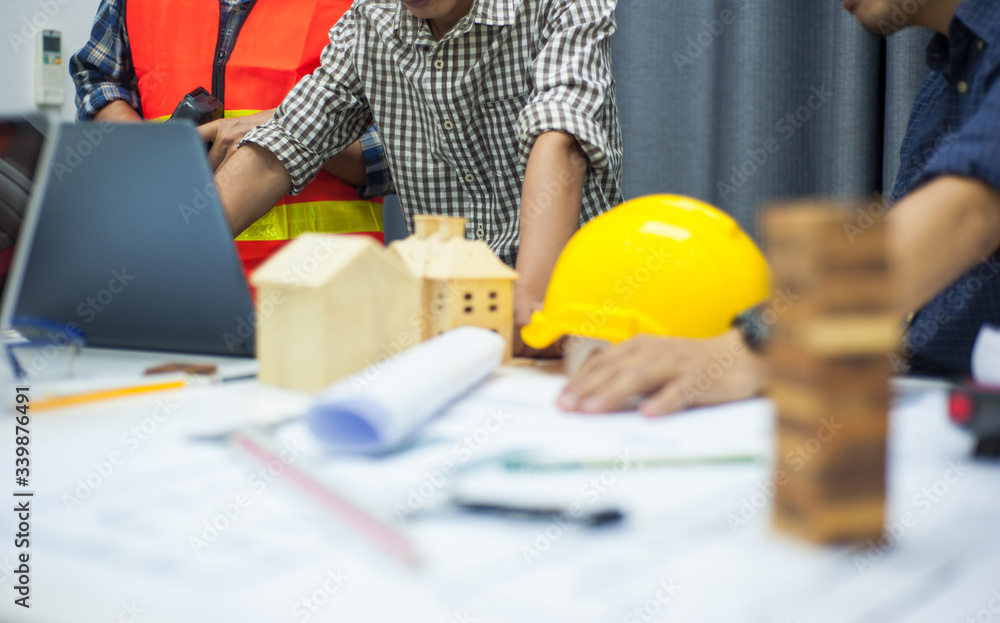 The architect team designed the work, drafting the blueprint and creating architectural models in the architect studio. The architect team designed the work, drafting the blueprint and creating architectural models in the architect studio.