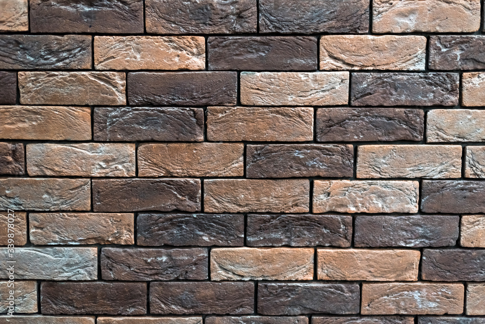 Close up of brown rustic brick wall texture background Close up of brown rustic brick wall texture background