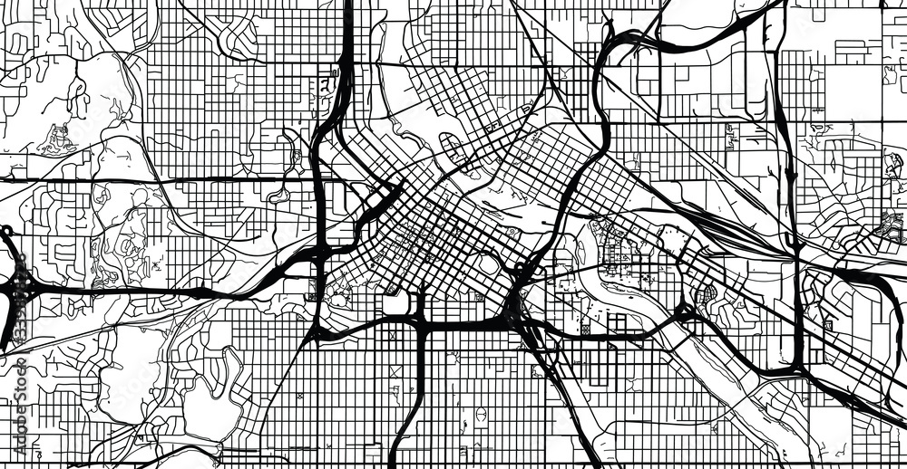 Naklejka premium Urban vector city map of Minneapolis, Minnesota, United States of America