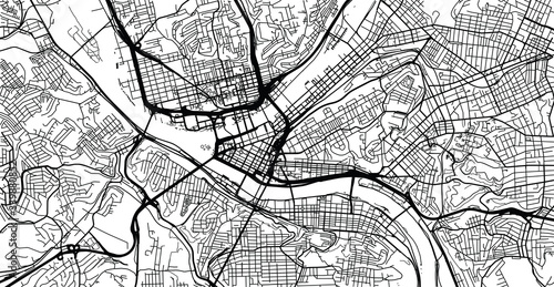 Urban vector city map of Pittsburgh, Pennsylvania, United States of America