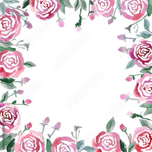 Decorative frame with roses
