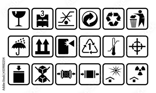 set of packaging icons