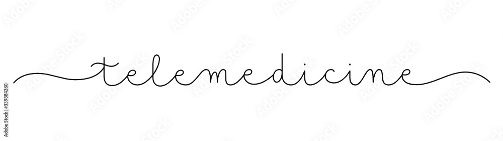 TELEMEDICINE vector monoline calligraphy banner with swashes TELEMEDICINE vector monoline calligraphy banner with swashes