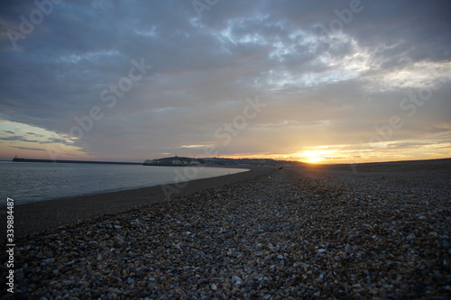 Sunset, view on Newhaven, West Sussex, UK. July 2019 © Paulina