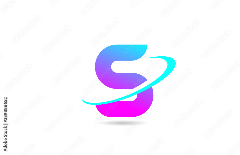 pink blue S alphabet letter logo icon design with swoosh for business and company pink blue S alphabet letter logo icon design with swoosh for business and company