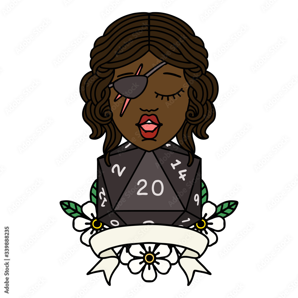 human rogue with natural 20 dice roll illustration human rogue with natural 20 dice roll illustration