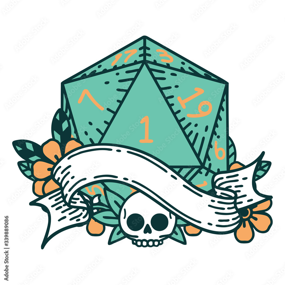 natural one d20 dice roll illustration natural one d20 dice roll illustration