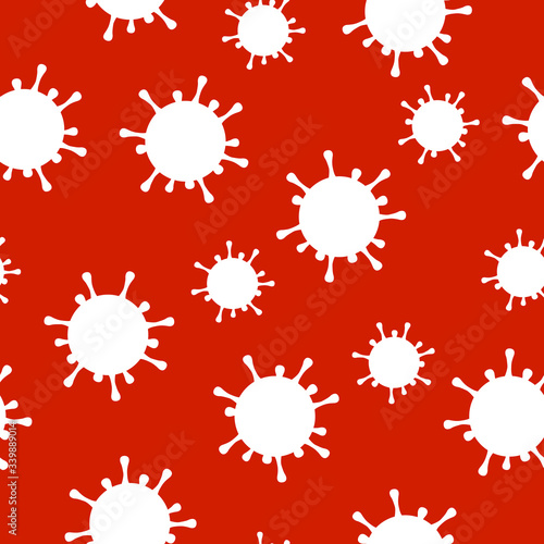 Virus Seamless Pattern Background or Wallpaper. Icon Illustration of Coronavirus