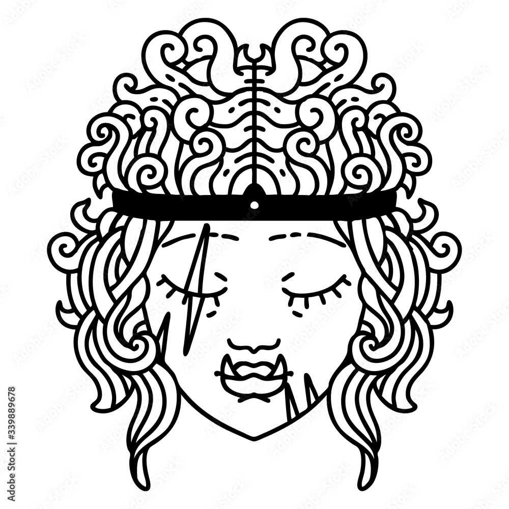 orc barbarian character face illustration orc barbarian character face illustration