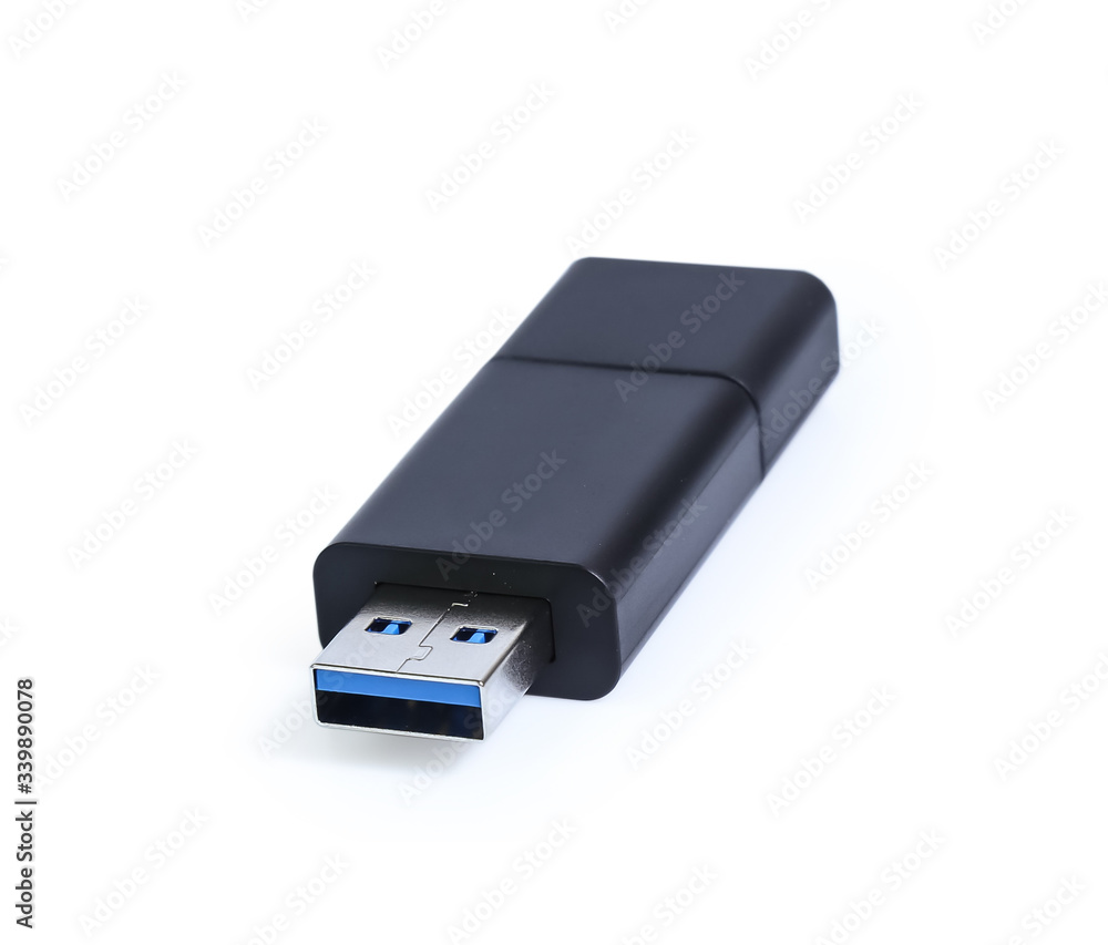 black usb flashdrive isolated on white background black usb flashdrive isolated on white background