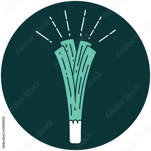 icon of tattoo style leek