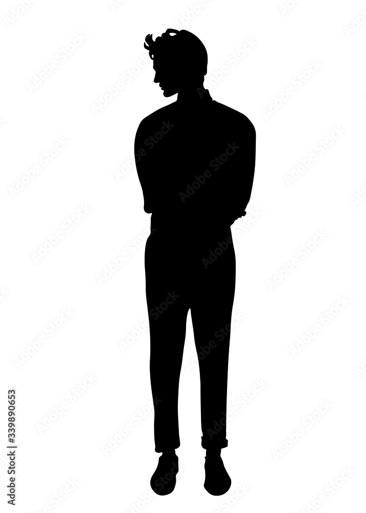 male profile picture, silhouette. Of the page	