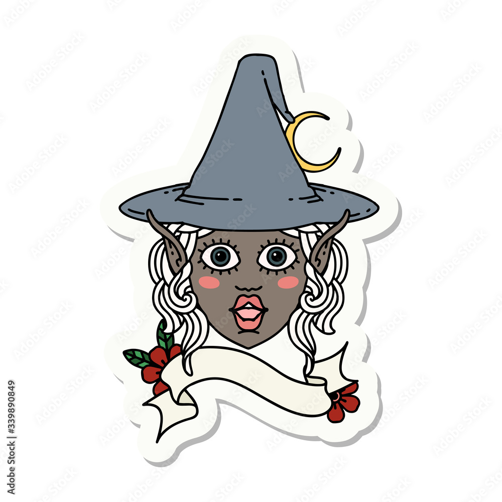 elf mage character face sticker