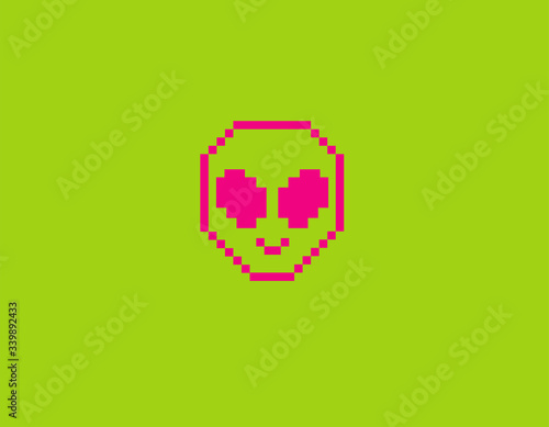 Creative abstract bright pink alien logo icon for your company