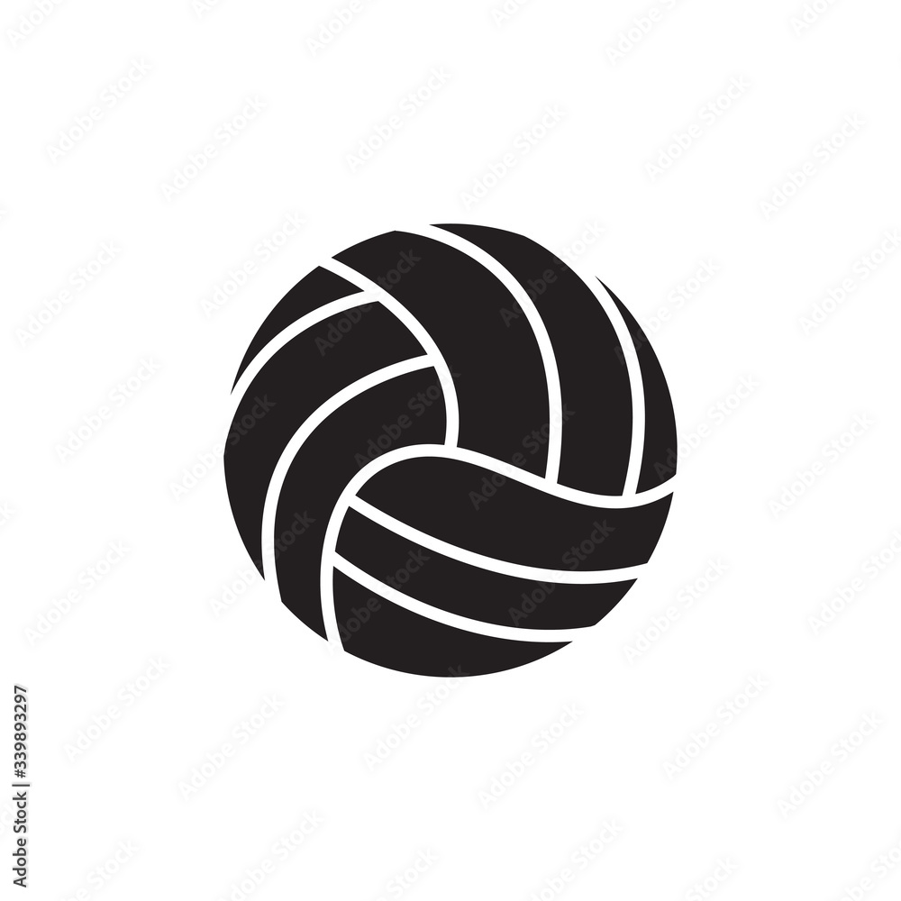 Volleyball icon. Silhouette of ball on a white background. Sports Equipment. Vector Illustration. Volleyball icon. Silhouette of ball on a white background. Sports Equipment. Vector Illustration.