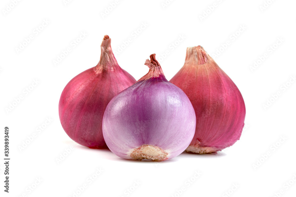 shallots onion chopped isolated on a white background
