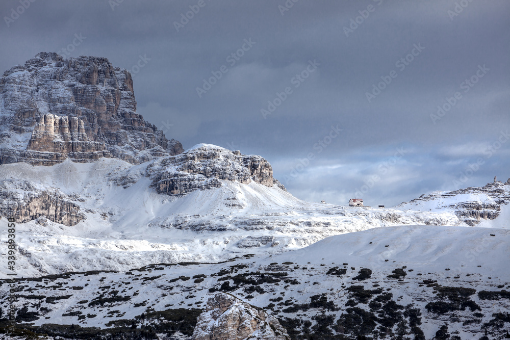 snow covered mountains