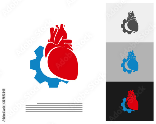 Heart Gear logo vector template, Creative Human Heart logo design concepts