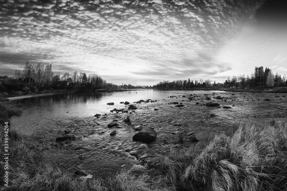 Fototapeta premium Autumn By The River Bend