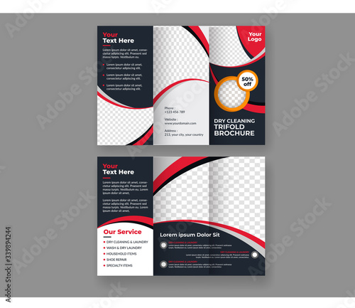 Dry Cleaning & Layndry service tri-fold brochure design template