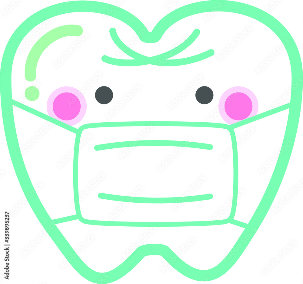 緑色のマスクをしている歯 緑色のマスクをしている歯