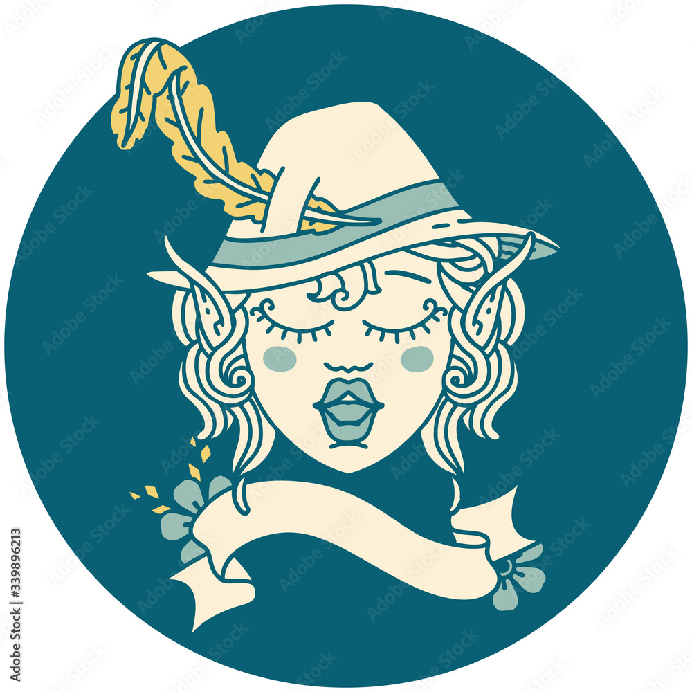 elf bard character face illustration elf bard character face illustration
