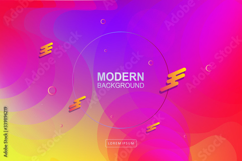Multicolor iridescent design with gradient  abstract round shapes