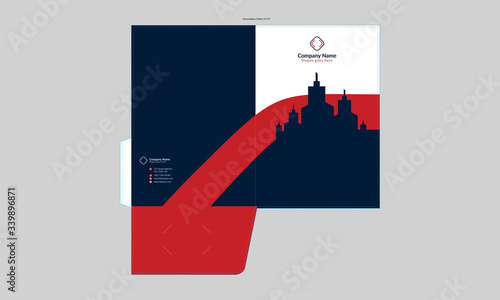Professional Buildings Silhouette Presentation Folder Design