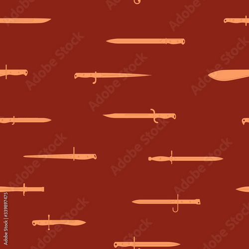 Seamless vector pattern with bayonet knives