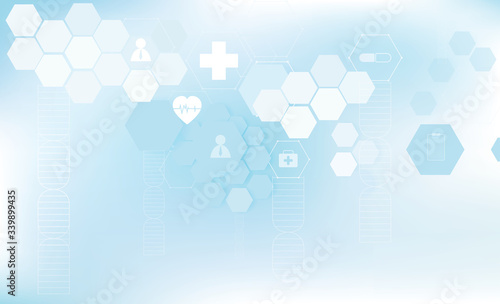 Geometric symbol background In blue tones (medical)