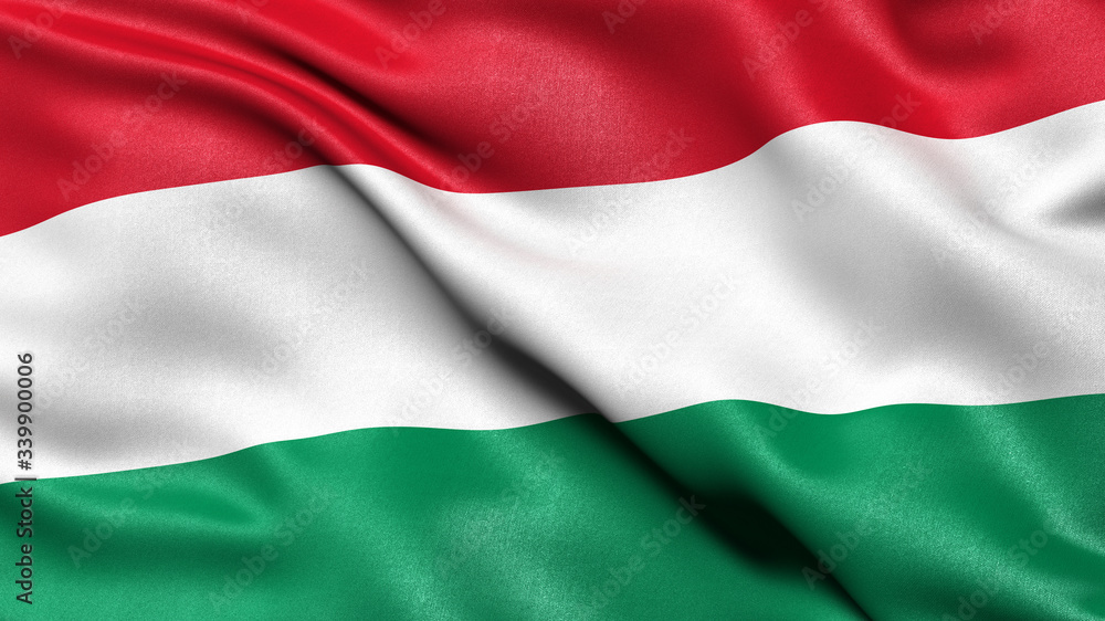 3D illustration of the flag of Hungary waving in the wind. 3D illustration of the flag of Hungary waving in the wind.