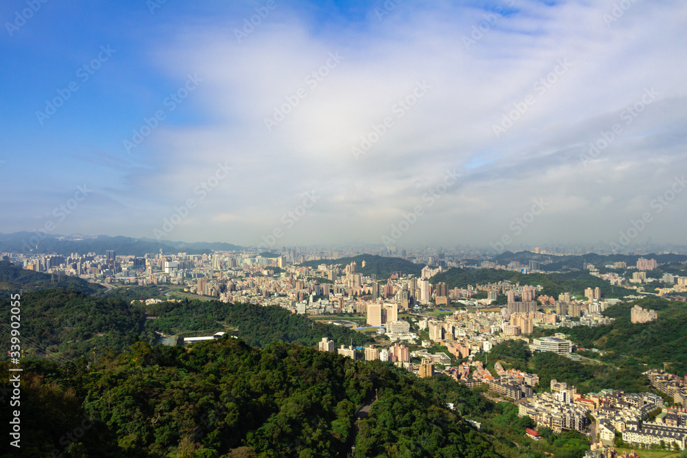 Taipei city view at Maokong Gondola of Taiwan