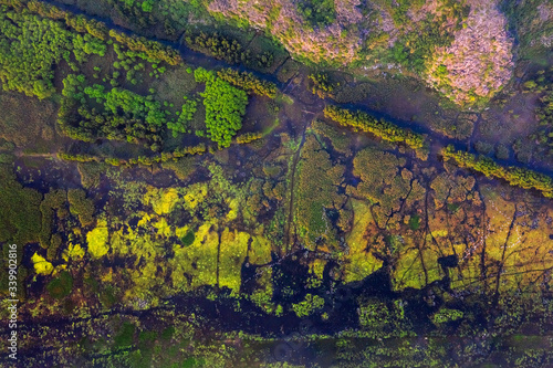 Aerial view of Van Long National Park,  wetlands in Ninh Binh, Viet Nam - Image photo