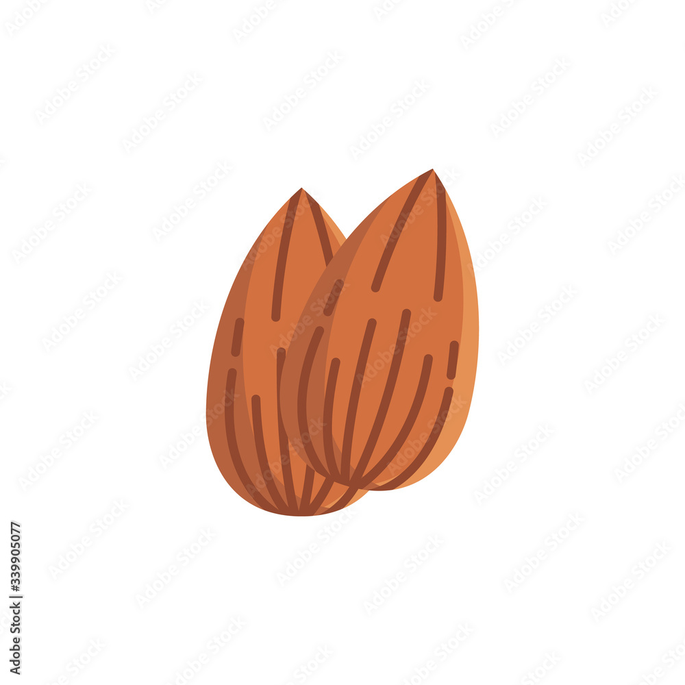 Almond icon design isolated on white background Almond icon design isolated on white background