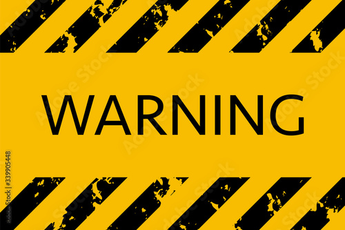 Illustration of yellow and black stripes. Symbol of hazardous and radioactive substances. Traditional background with grunge effect. Vector illustration