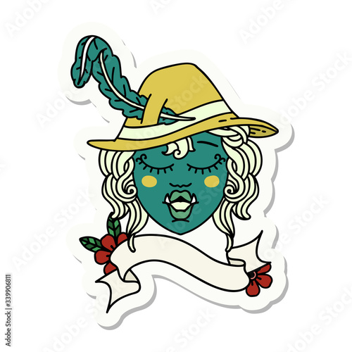 orc bard character  sticker