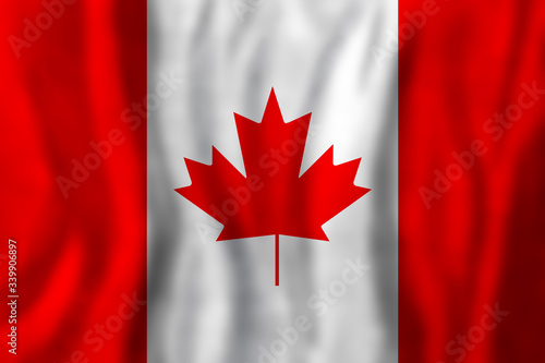 banner with flag Canada. Travel and learn english or franch language