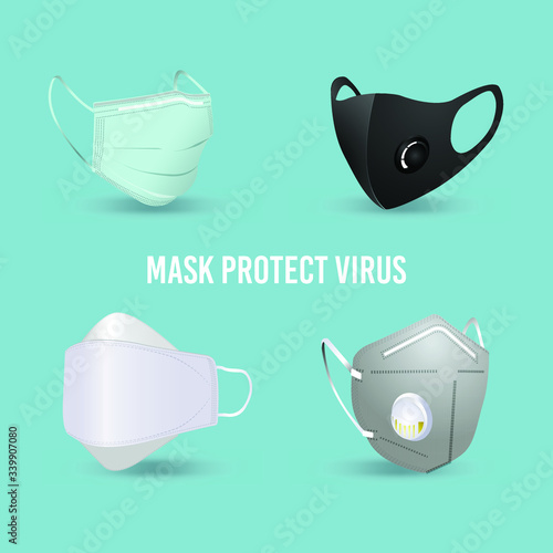 Face mask Industrial safety N95 Corona masks Hospital or pollution protect face masking vector