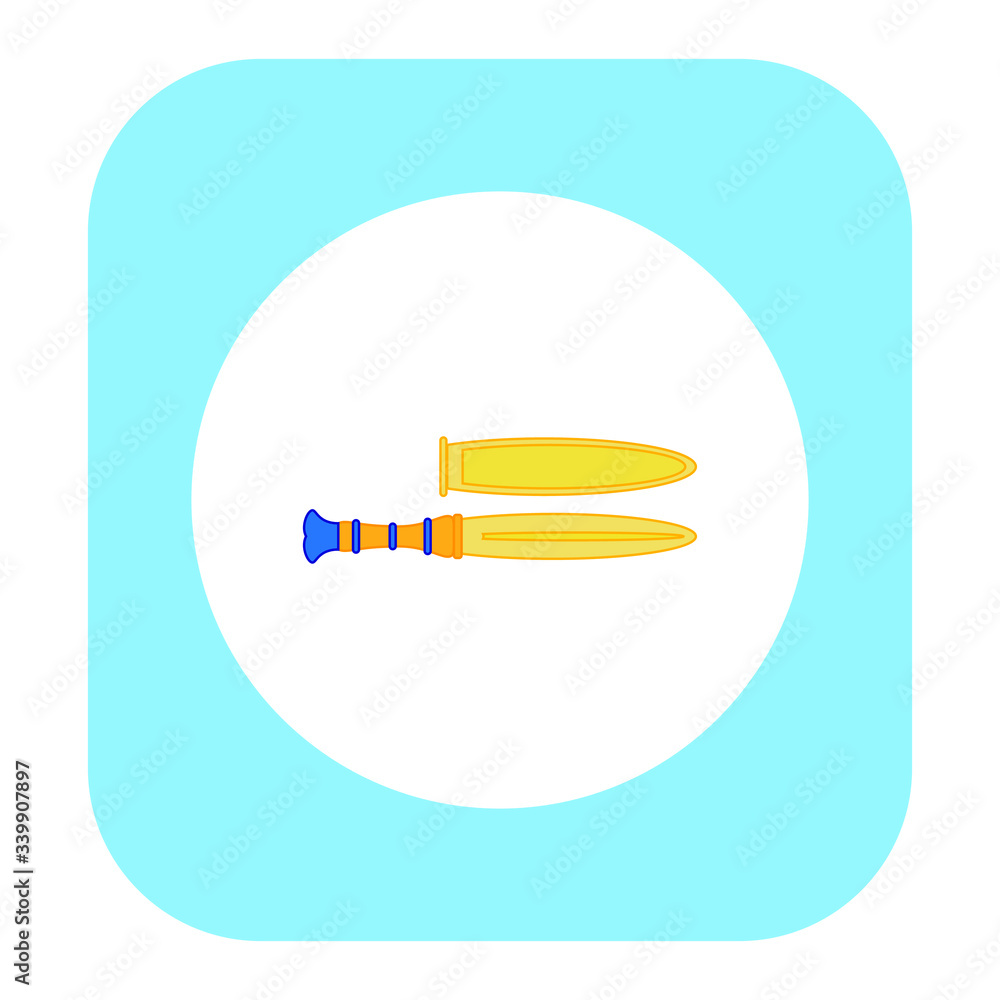 Gold Egyptian dagger. illustration for web and mobile design. Gold Egyptian dagger. illustration for web and mobile design.