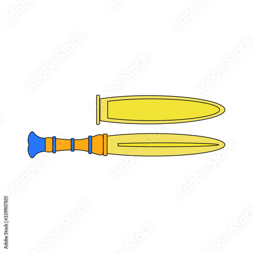 Gold Egyptian dagger. illustration for web and mobile design.