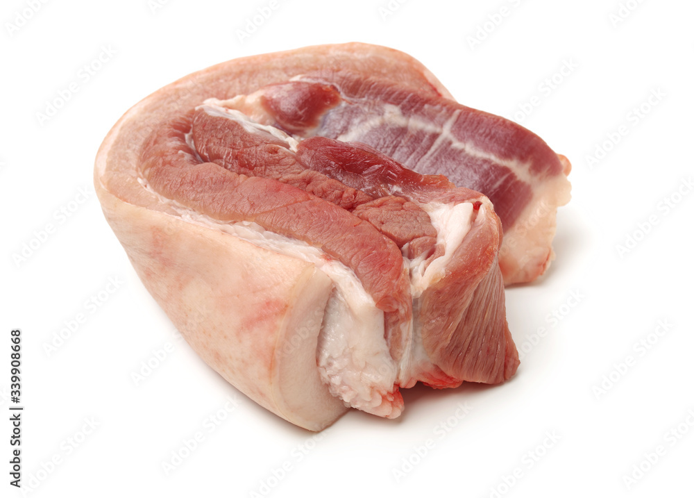 Pork belly on white background Pork belly on white background