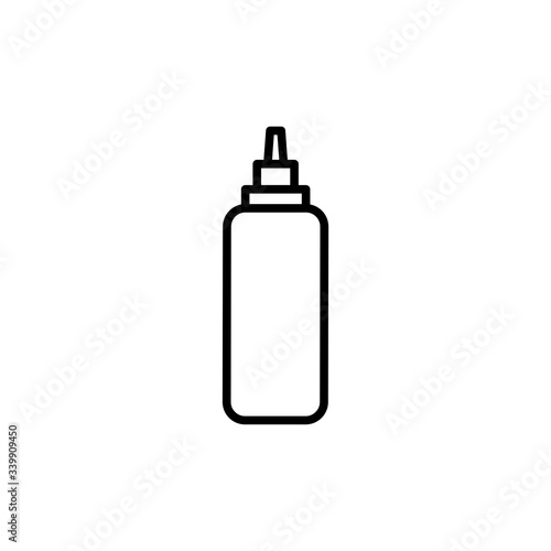 Vector sauce bottle outline icon. Ketchup and mustard bottle.