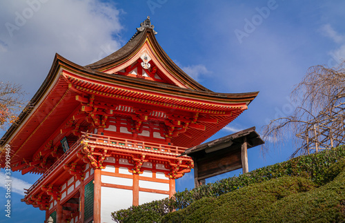 Entrance of the famous Kiyomizu-dera temple located in Kyoto  Japan