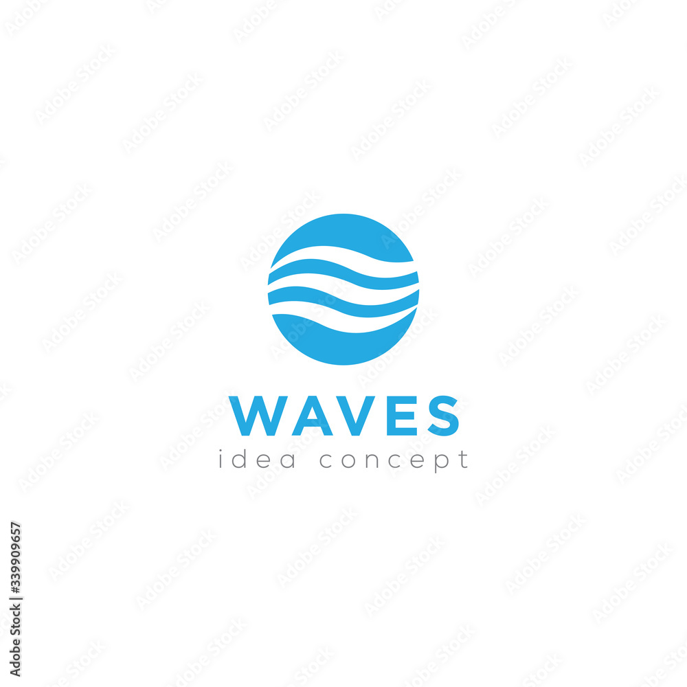 Creative Wave Concept Logo Design Template