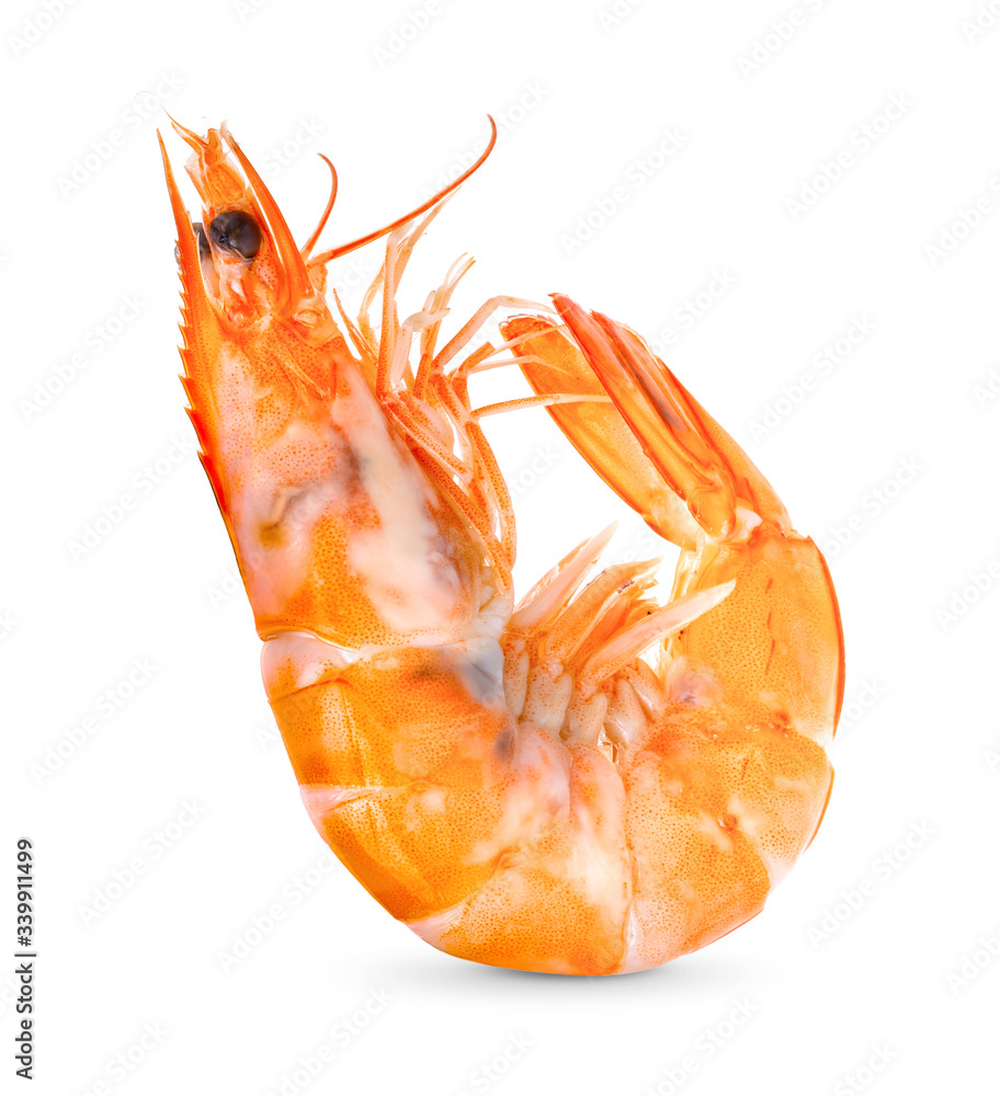 Cooked shrimps isolated on white background. Cooked shrimps isolated on white background.