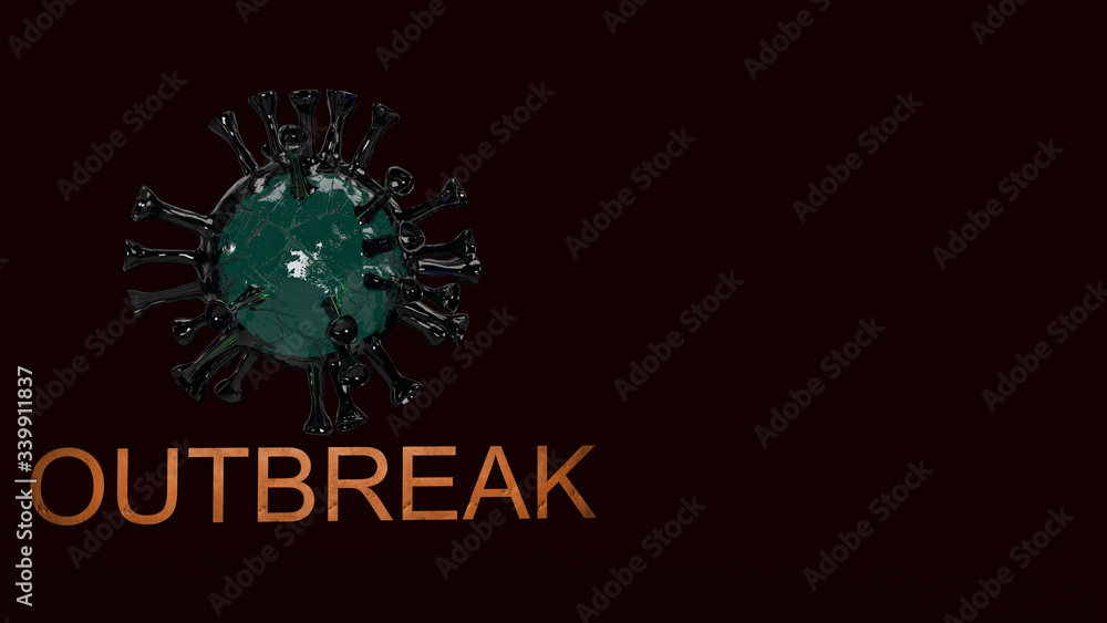 virus and out break word 3d rendering for medical content. virus and out break word 3d rendering for medical content.