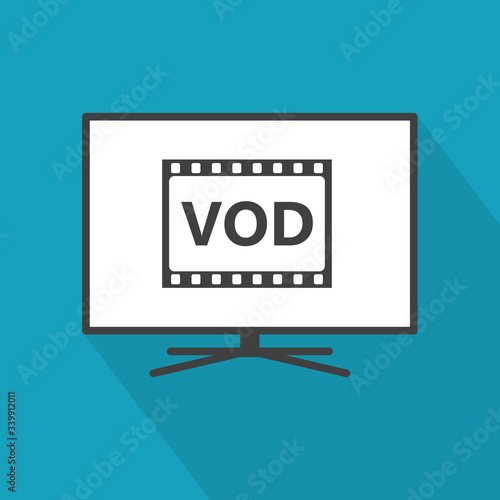 Tv with VOD concept - vector illustration