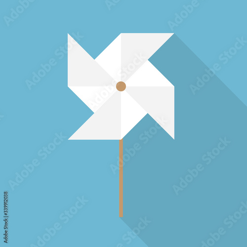 paper toy windmill icon - vector illustration