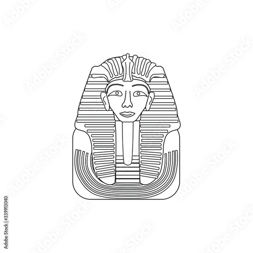 funerary mask, from emperor tutankhamun of egypt. illustration for web and mobile design.