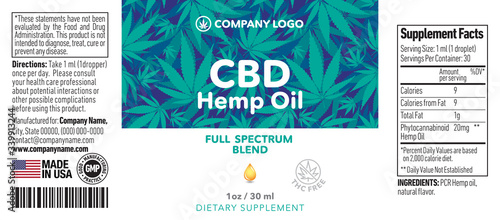 CBD Oil Bottle Label Template Design